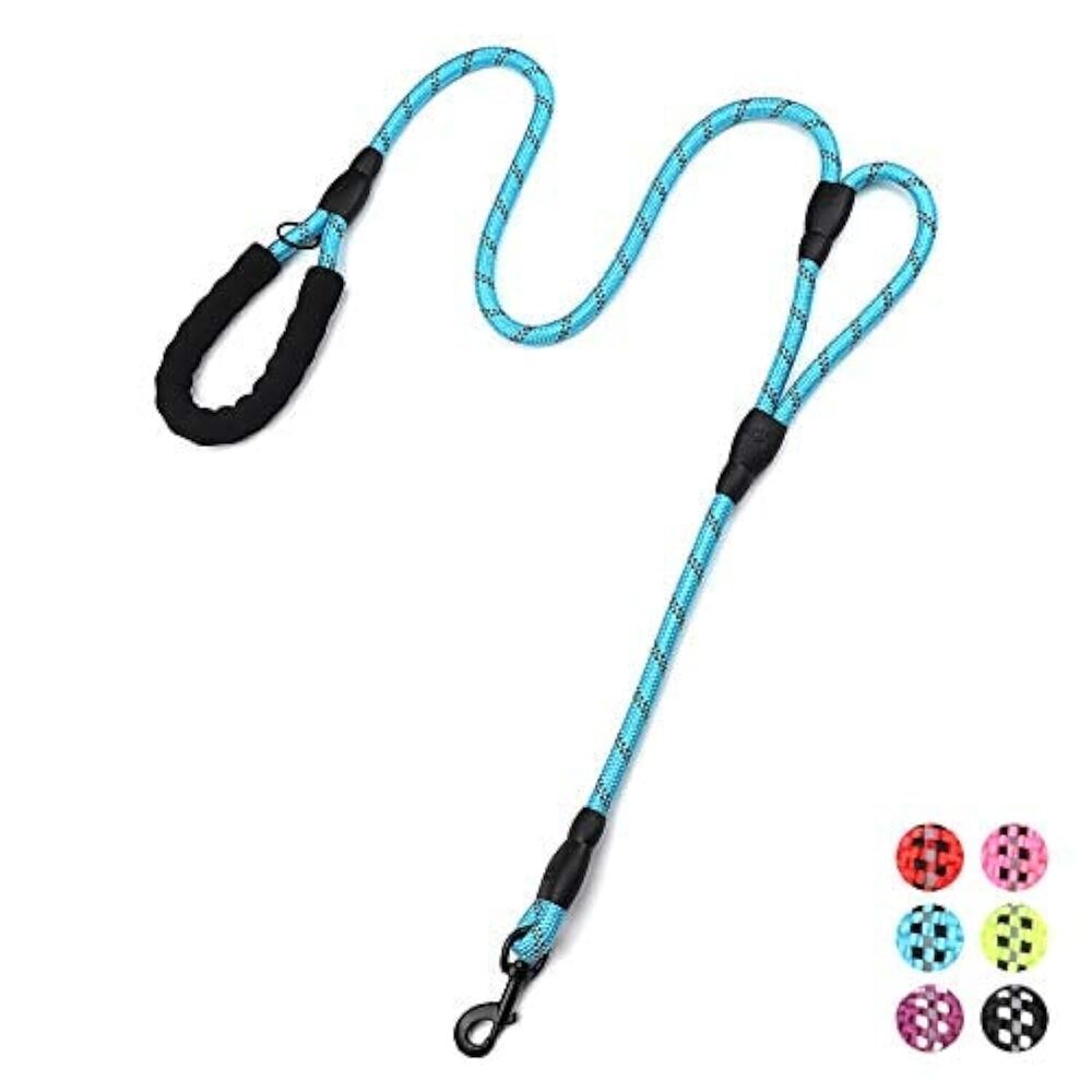 Rope Dog Leash 6ft Long,Traffic Padded Two Handle,Heavy